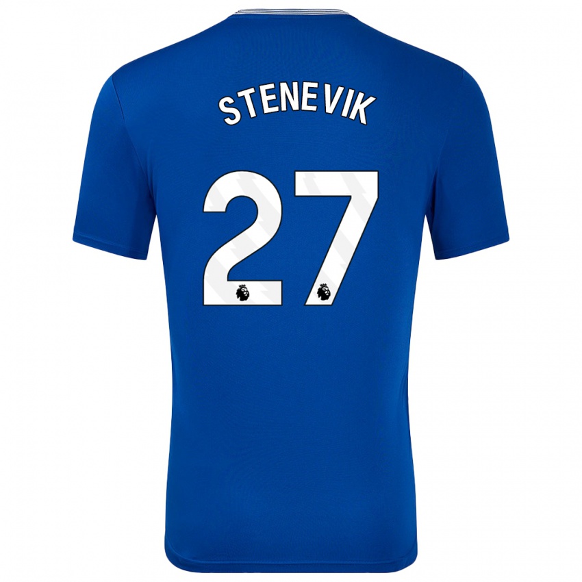 Børn Elise Stenevik #27 Blå Med Hjemmebane Spillertrøjer 2024/25 Trøje T-Shirt