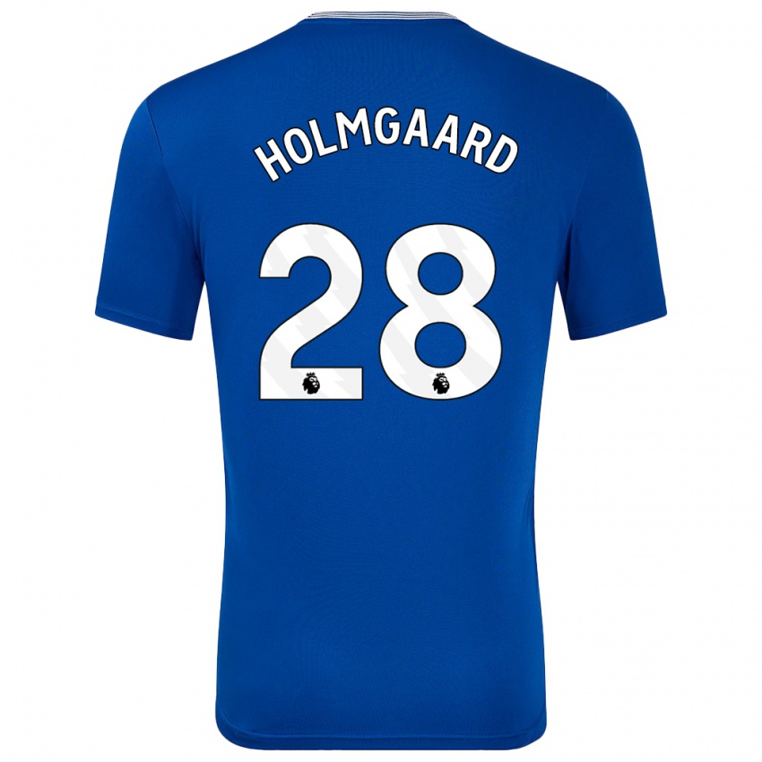 Børn Karen Holmgaard #28 Blå Med Hjemmebane Spillertrøjer 2024/25 Trøje T-Shirt