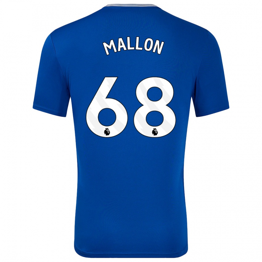 Børn Mathew Mallon #68 Blå Med Hjemmebane Spillertrøjer 2024/25 Trøje T-Shirt