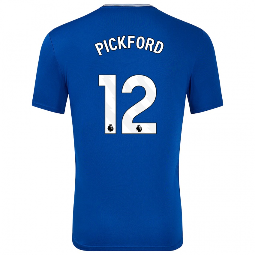 Børn Jordan Pickford #12 Blå Med Hjemmebane Spillertrøjer 2024/25 Trøje T-Shirt