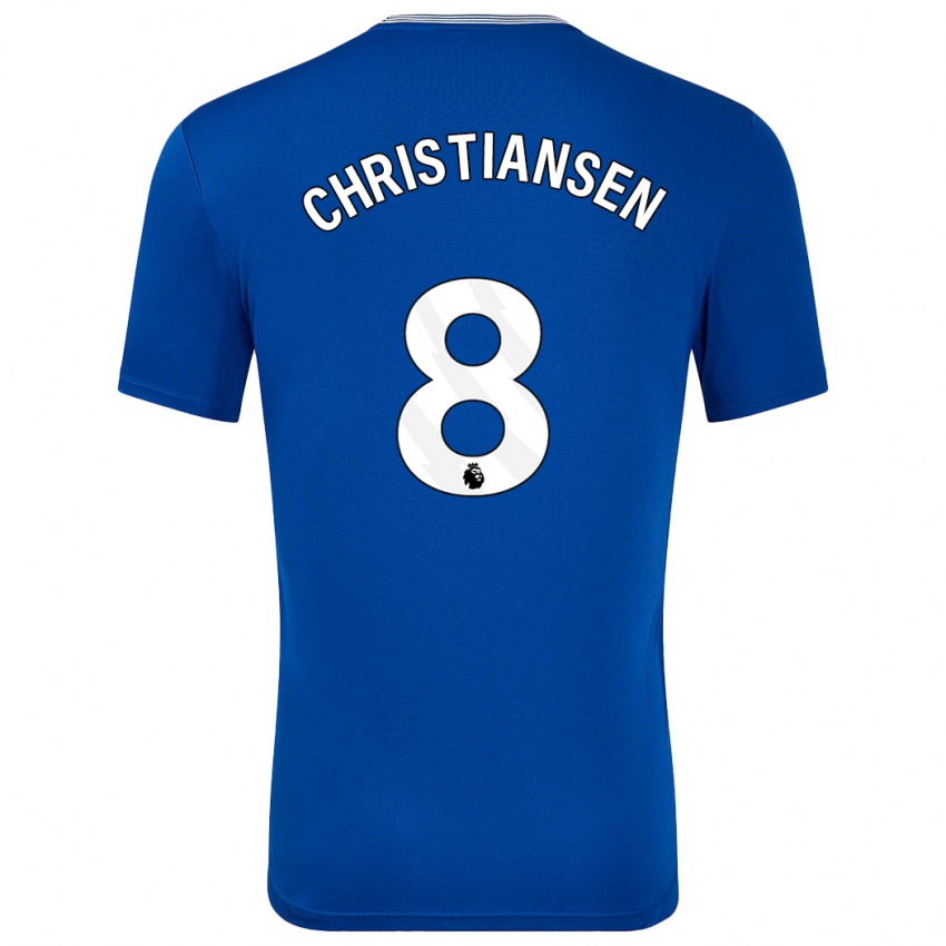 Børn Izzy Christiansen #8 Blå Med Hjemmebane Spillertrøjer 2024/25 Trøje T-Shirt