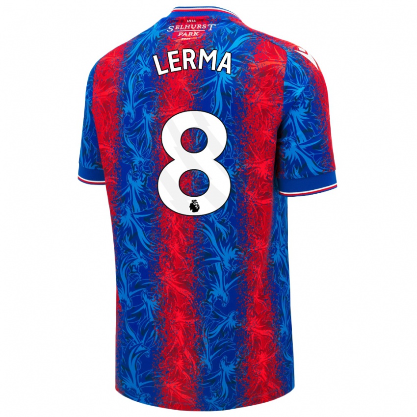 Børn Jefferson Lerma #8 Røde Blå Striber Hjemmebane Spillertrøjer 2024/25 Trøje T-Shirt