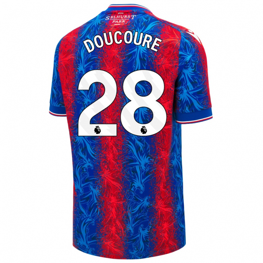 Børn Cheick Doucouré #28 Røde Blå Striber Hjemmebane Spillertrøjer 2024/25 Trøje T-Shirt