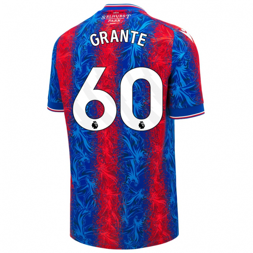 Børn Jake Grante #60 Røde Blå Striber Hjemmebane Spillertrøjer 2024/25 Trøje T-Shirt