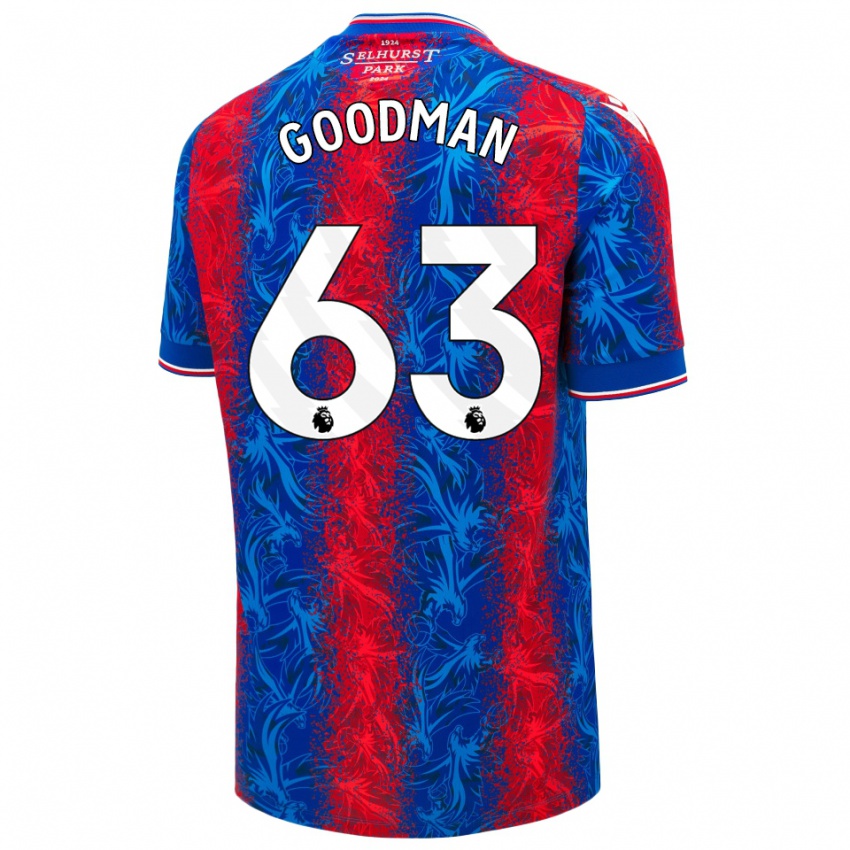 Børn Owen Goodman #63 Røde Blå Striber Hjemmebane Spillertrøjer 2024/25 Trøje T-Shirt