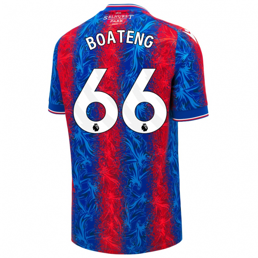 Børn David Boateng #66 Røde Blå Striber Hjemmebane Spillertrøjer 2024/25 Trøje T-Shirt