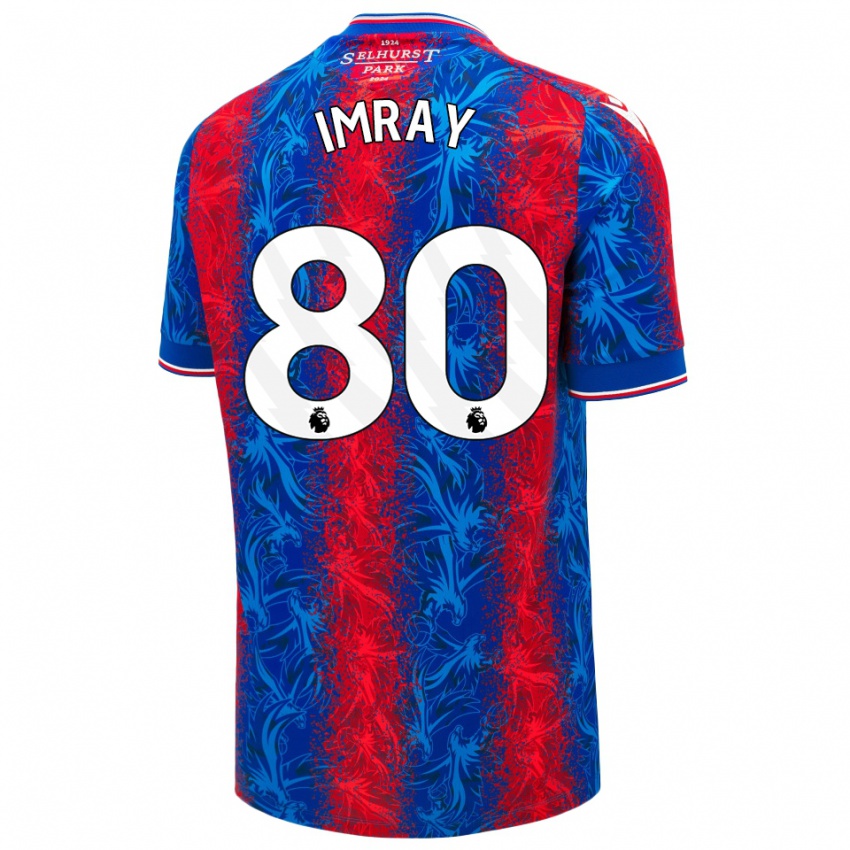 Børn Danny Imray #80 Røde Blå Striber Hjemmebane Spillertrøjer 2024/25 Trøje T-Shirt