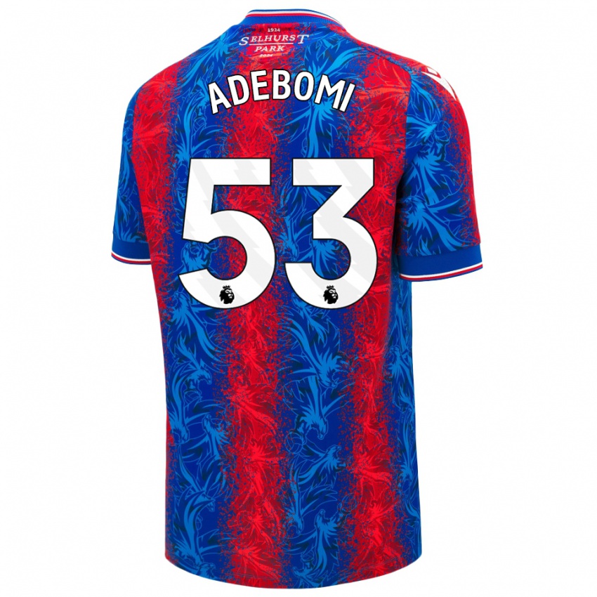 Børn Ademola Ola Adebomi #53 Røde Blå Striber Hjemmebane Spillertrøjer 2024/25 Trøje T-Shirt