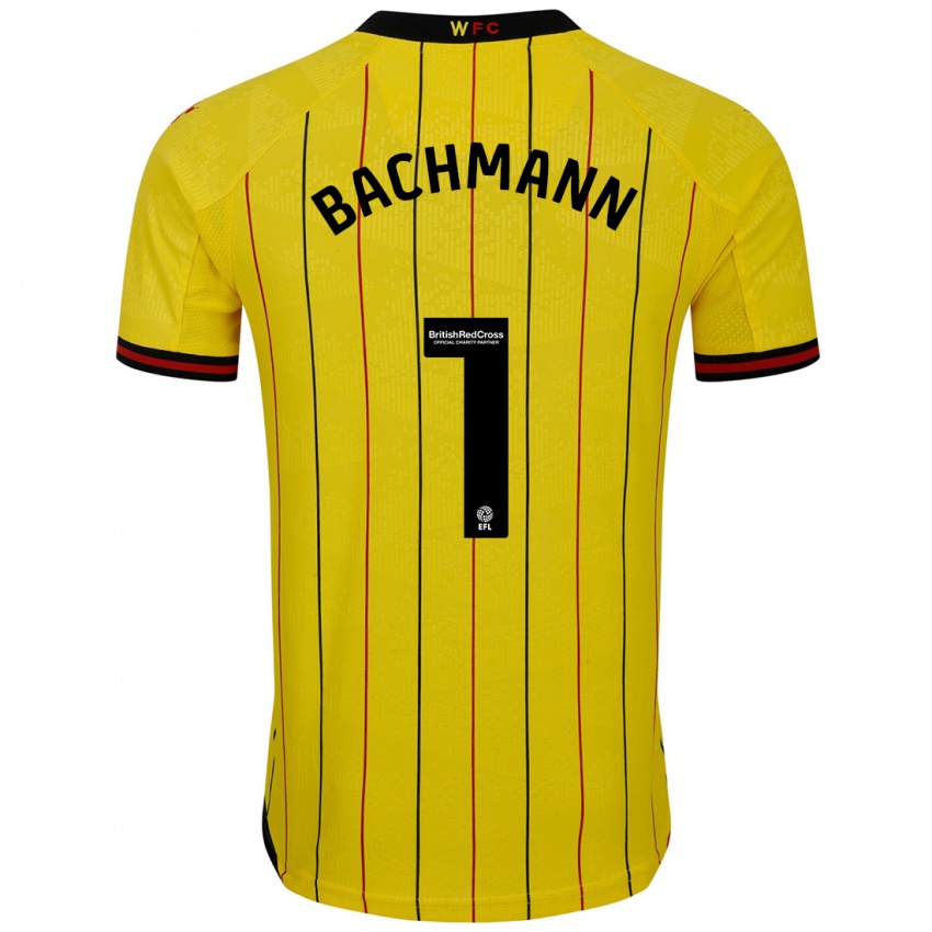 Børn Daniel Bachmann #1 Gul Sort Hjemmebane Spillertrøjer 2024/25 Trøje T-Shirt