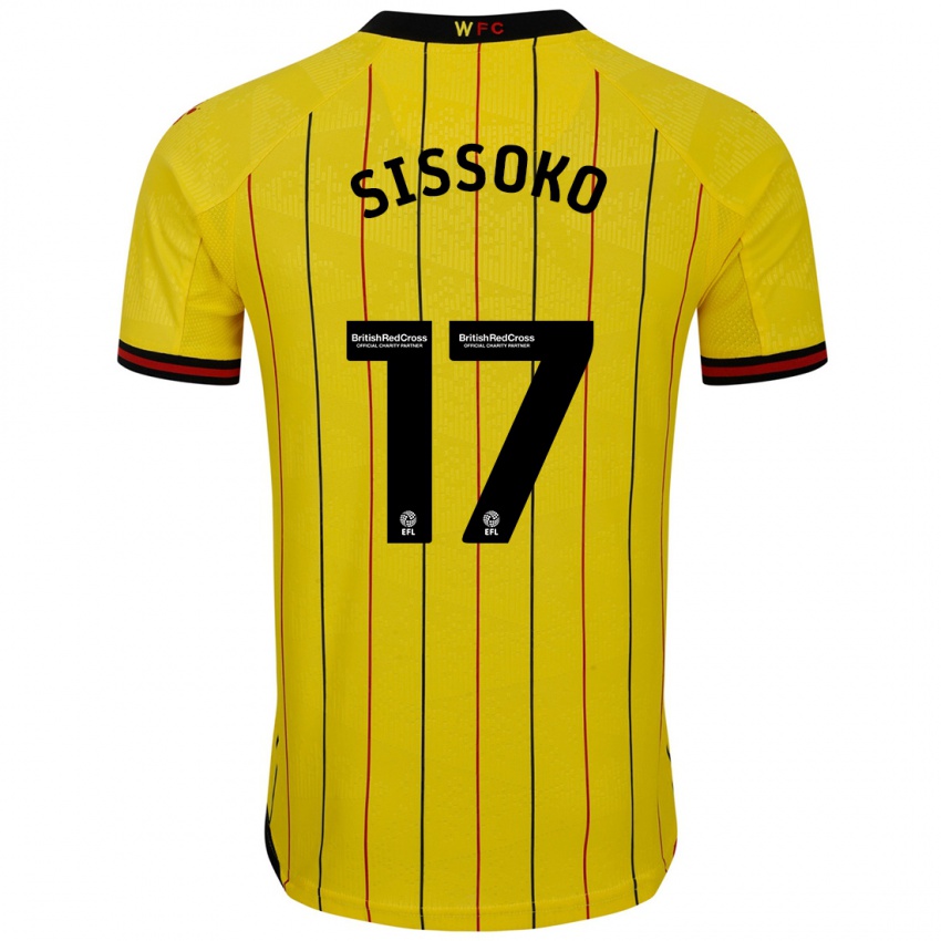 Børn Moussa Sissoko #17 Gul Sort Hjemmebane Spillertrøjer 2024/25 Trøje T-Shirt