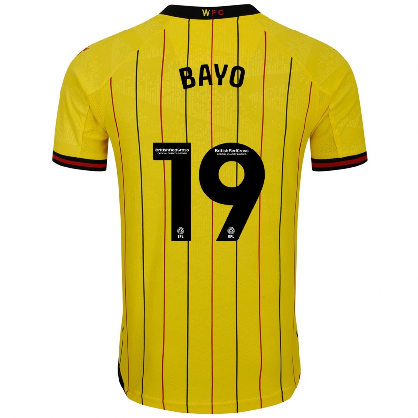 Børn Vakoun Bayo #19 Gul Sort Hjemmebane Spillertrøjer 2024/25 Trøje T-Shirt