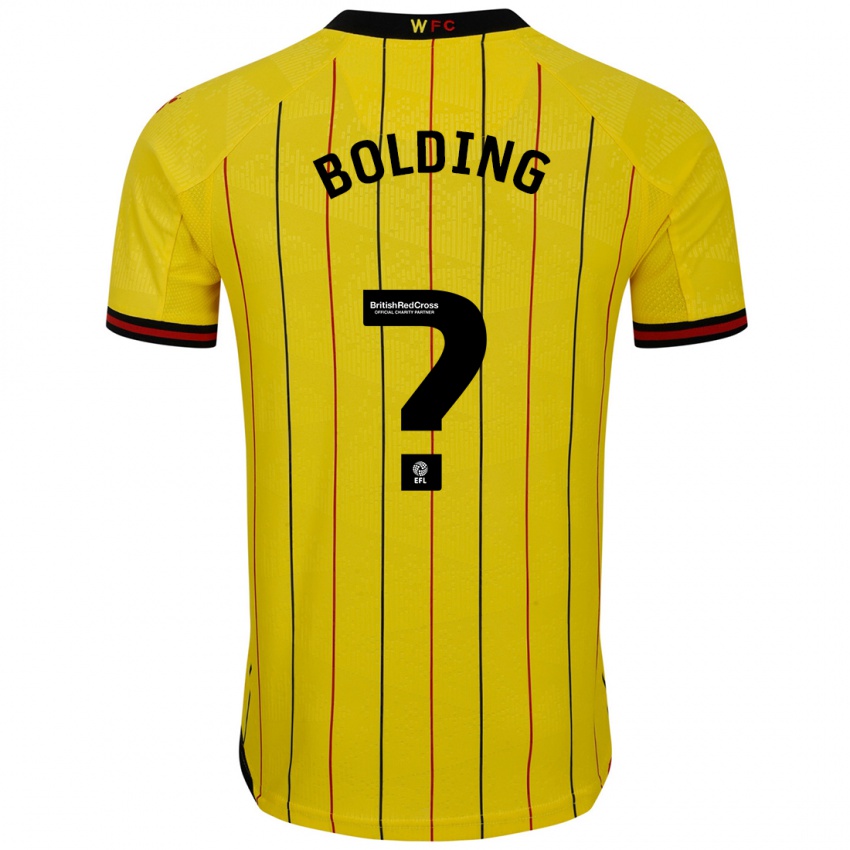 Børn Charlie Bolding #0 Gul Sort Hjemmebane Spillertrøjer 2024/25 Trøje T-Shirt