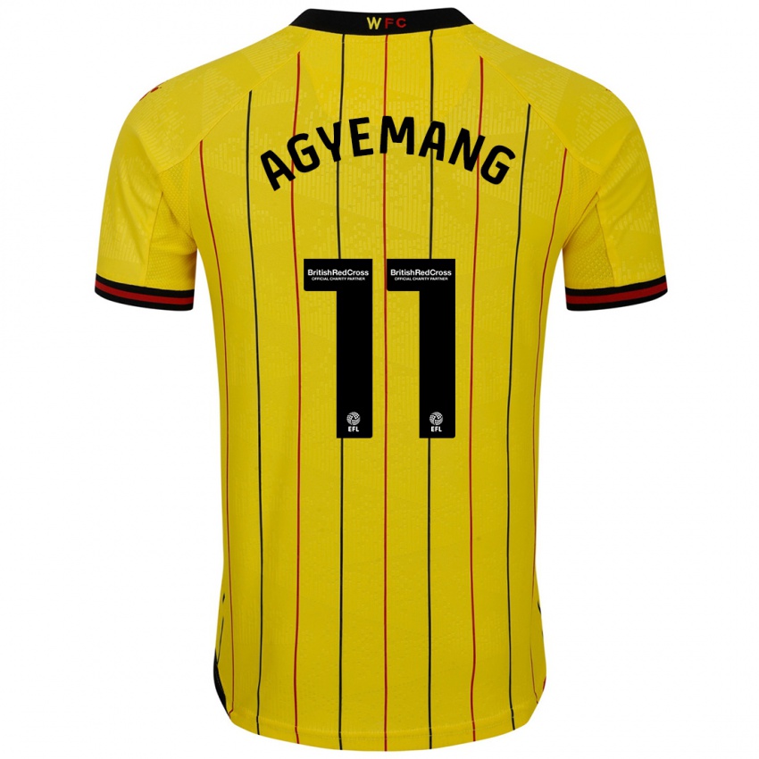 Børn Michelle Agyemang #11 Gul Sort Hjemmebane Spillertrøjer 2024/25 Trøje T-Shirt