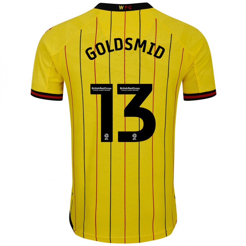 Børn Jacqui Goldsmid #13 Gul Sort Hjemmebane Spillertrøjer 2024/25 Trøje T-Shirt