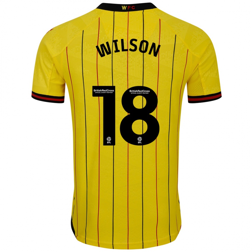 Børn Poppy Wilson #18 Gul Sort Hjemmebane Spillertrøjer 2024/25 Trøje T-Shirt