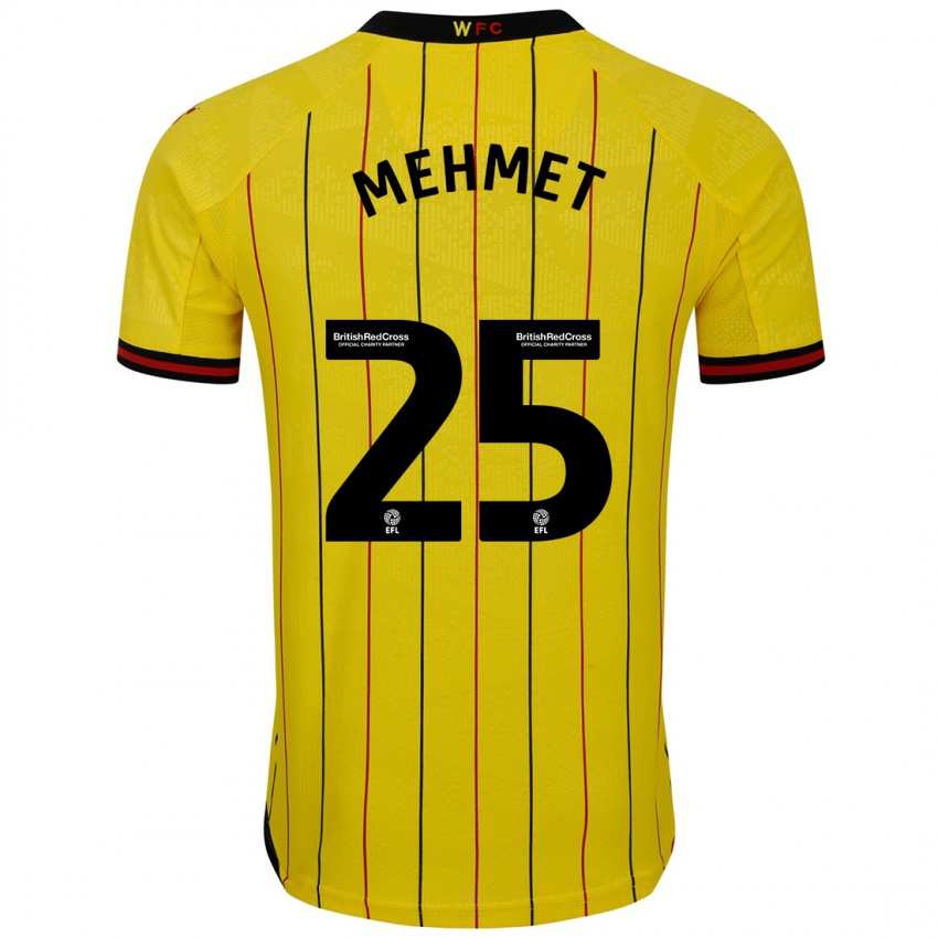 Børn Melis Mehmet #25 Gul Sort Hjemmebane Spillertrøjer 2024/25 Trøje T-Shirt