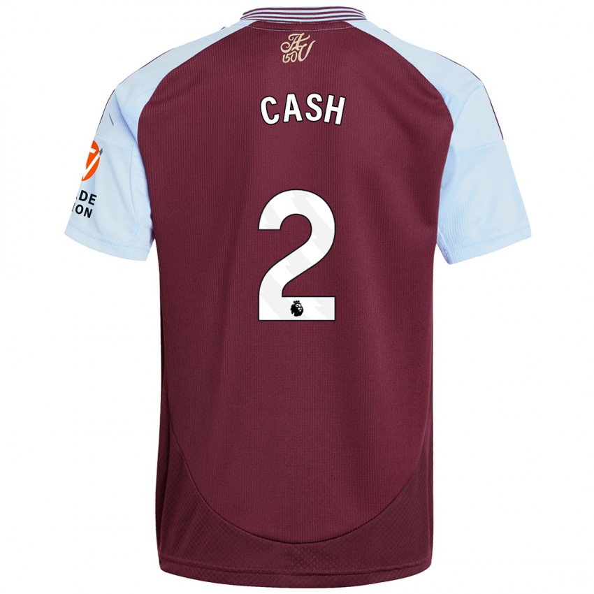 Børn Matty Cash #2 Burgund Himmelblå Hjemmebane Spillertrøjer 2024/25 Trøje T-Shirt