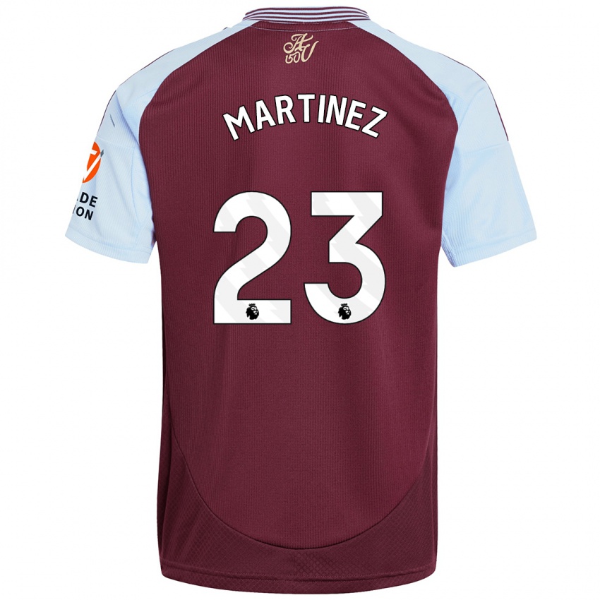 Børn Emiliano Martínez #23 Burgund Himmelblå Hjemmebane Spillertrøjer 2024/25 Trøje T-Shirt