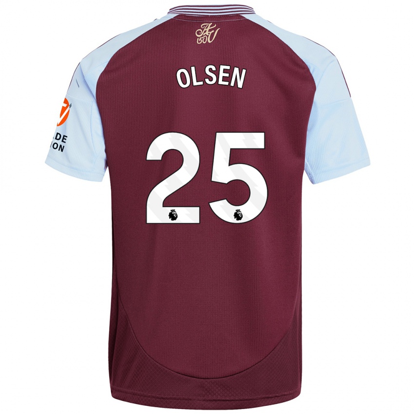 Børn Robin Olsen #25 Burgund Himmelblå Hjemmebane Spillertrøjer 2024/25 Trøje T-Shirt