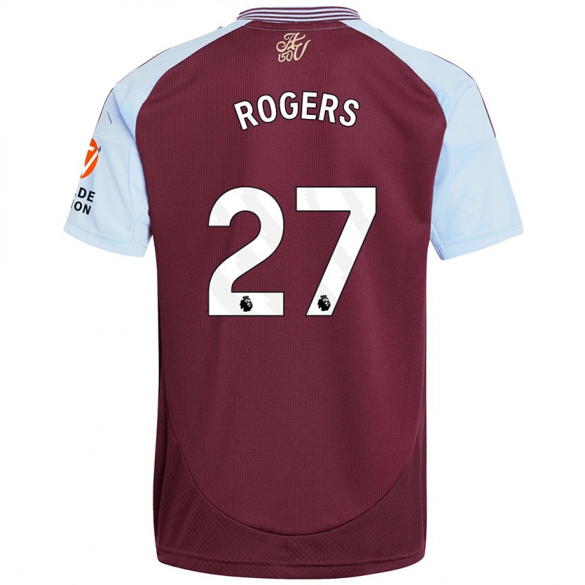 Børn Morgan Rogers #27 Burgund Himmelblå Hjemmebane Spillertrøjer 2024/25 Trøje T-Shirt