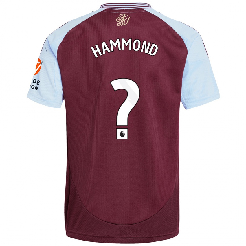 Børn Alex Hammond #0 Burgund Himmelblå Hjemmebane Spillertrøjer 2024/25 Trøje T-Shirt