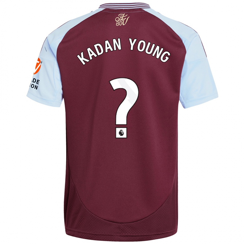 Børn Kadan Young #0 Burgund Himmelblå Hjemmebane Spillertrøjer 2024/25 Trøje T-Shirt