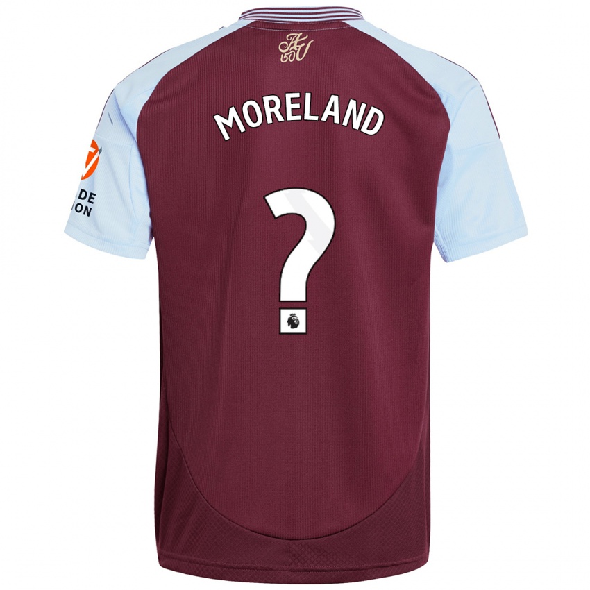 Børn Calum Moreland #0 Burgund Himmelblå Hjemmebane Spillertrøjer 2024/25 Trøje T-Shirt