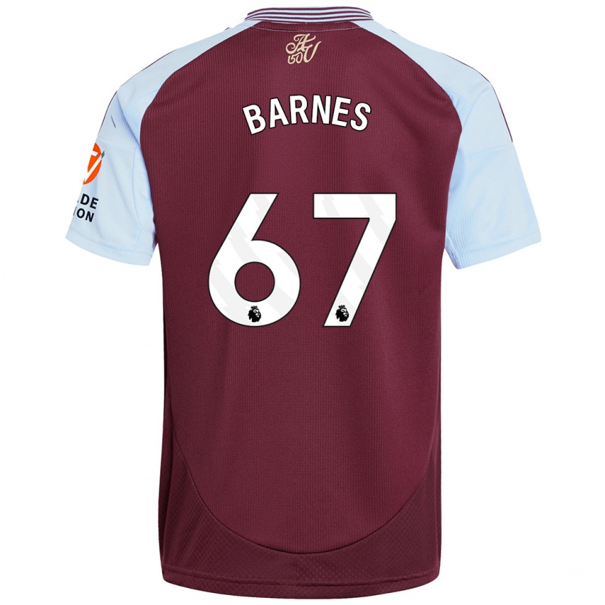 Børn Mikell Barnes #67 Burgund Himmelblå Hjemmebane Spillertrøjer 2024/25 Trøje T-Shirt