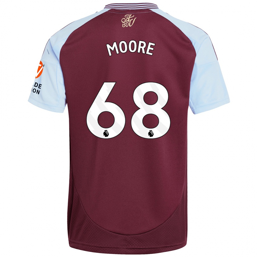 Børn Kobei Moore #68 Burgund Himmelblå Hjemmebane Spillertrøjer 2024/25 Trøje T-Shirt