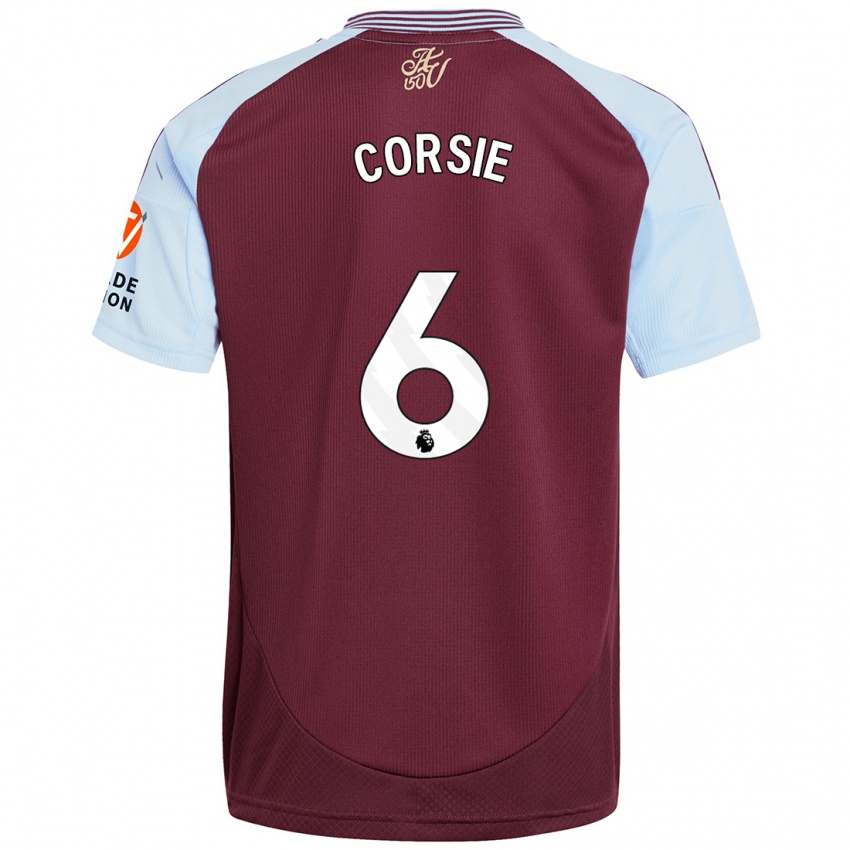 Børn Rachel Corsie #6 Burgund Himmelblå Hjemmebane Spillertrøjer 2024/25 Trøje T-Shirt