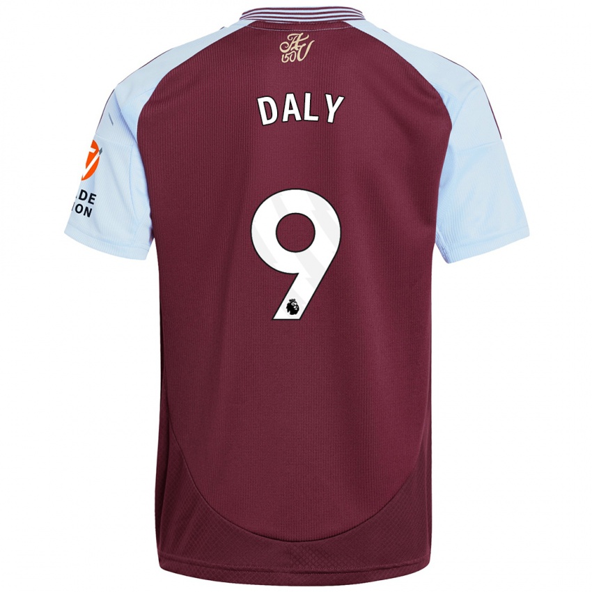 Børn Rachel Daly #9 Burgund Himmelblå Hjemmebane Spillertrøjer 2024/25 Trøje T-Shirt