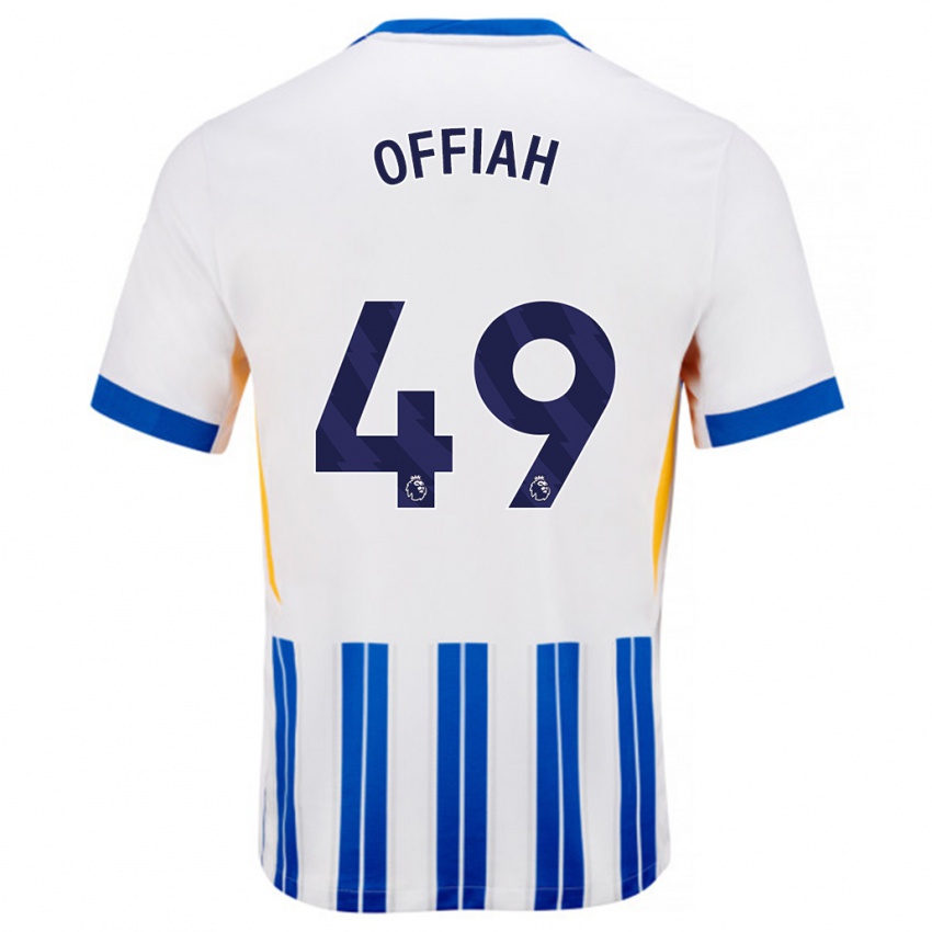 Børn Odel Offiah #49 Hvide Blå Nålestriber Hjemmebane Spillertrøjer 2024/25 Trøje T-Shirt