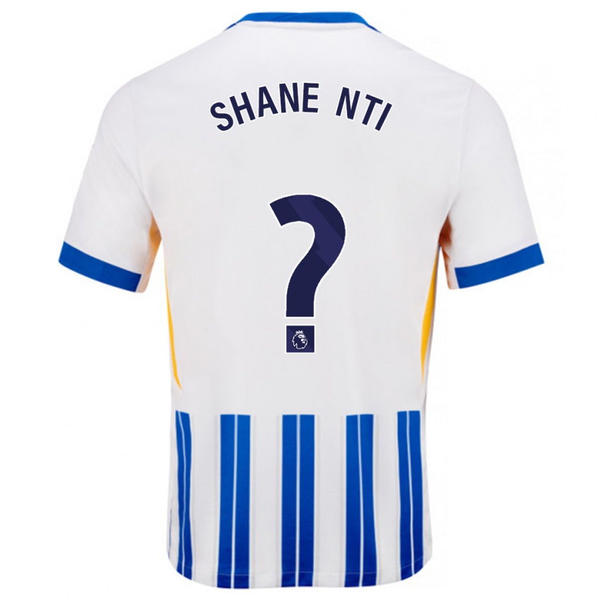 Børn Shane Nti #0 Hvide Blå Nålestriber Hjemmebane Spillertrøjer 2024/25 Trøje T-Shirt