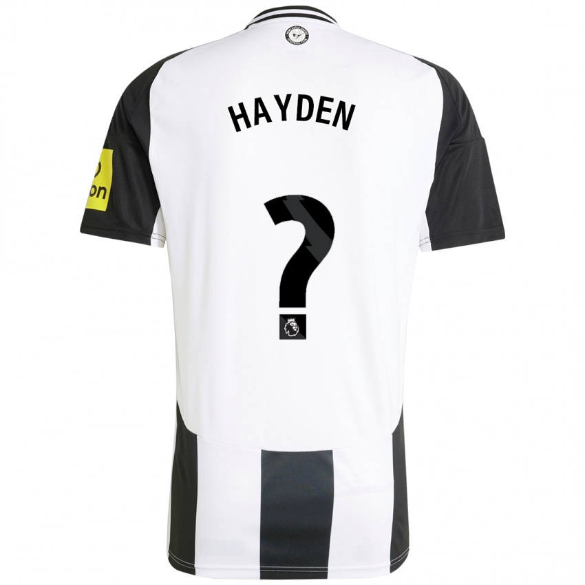 Børn Isaac Hayden #0 Hvid Sort Hjemmebane Spillertrøjer 2024/25 Trøje T-Shirt