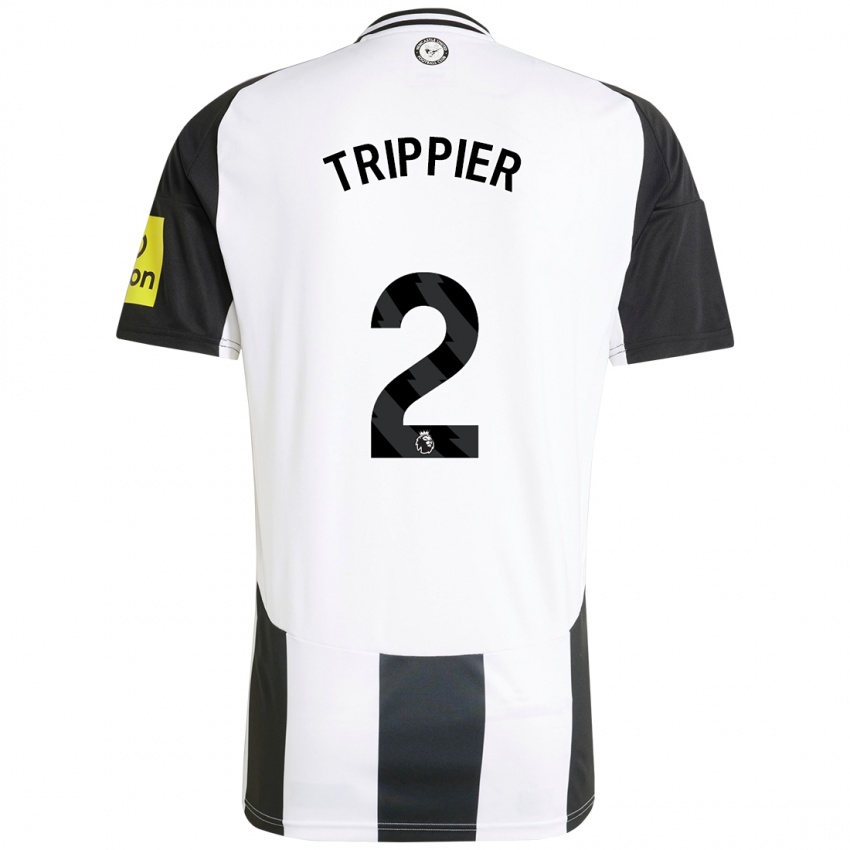 Børn Kieran Trippier #2 Hvid Sort Hjemmebane Spillertrøjer 2024/25 Trøje T-Shirt