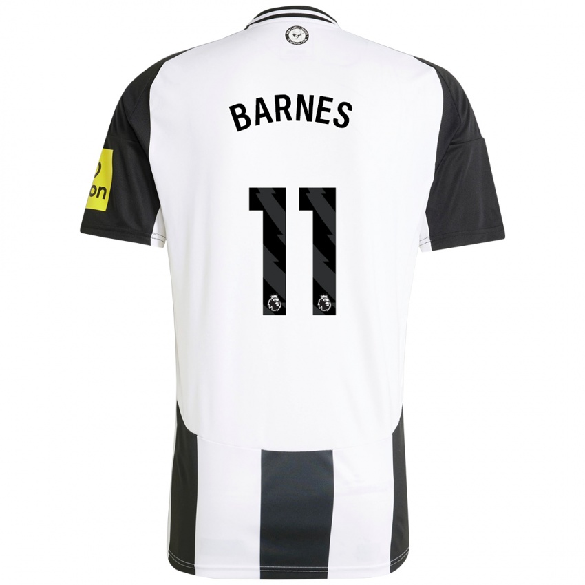 Børn Harvey Barnes #11 Hvid Sort Hjemmebane Spillertrøjer 2024/25 Trøje T-Shirt