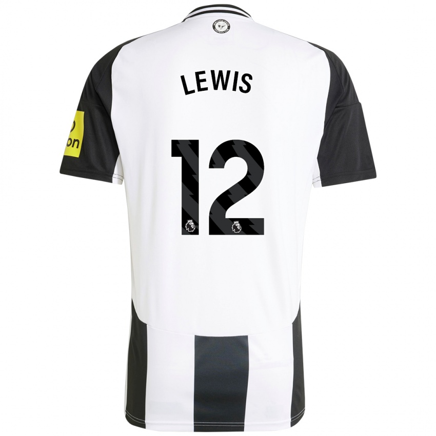 Børn Jamal Lewis #12 Hvid Sort Hjemmebane Spillertrøjer 2024/25 Trøje T-Shirt