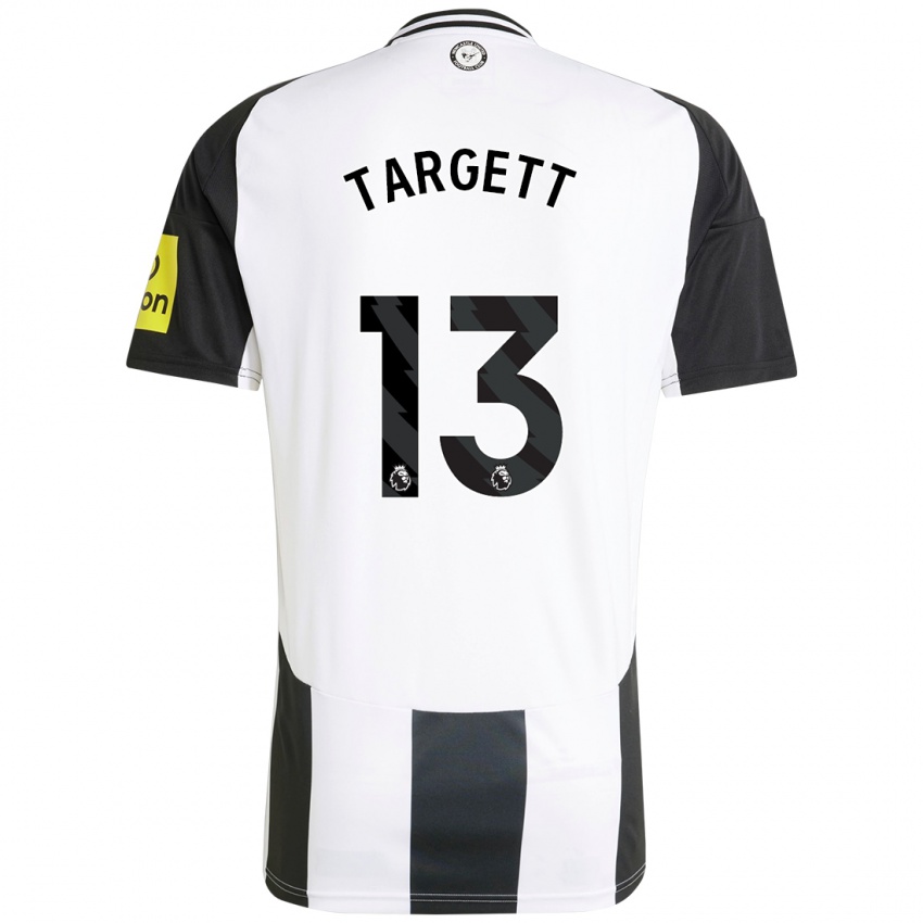 Børn Matt Targett #13 Hvid Sort Hjemmebane Spillertrøjer 2024/25 Trøje T-Shirt