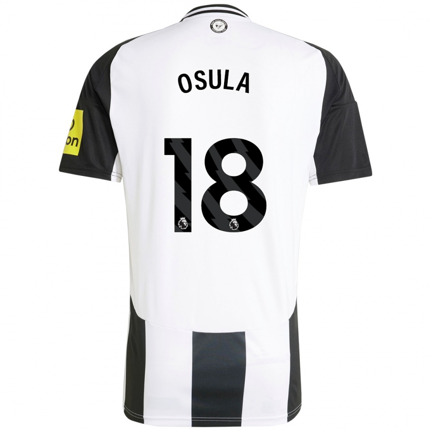 Børn William Osula #18 Hvid Sort Hjemmebane Spillertrøjer 2024/25 Trøje T-Shirt