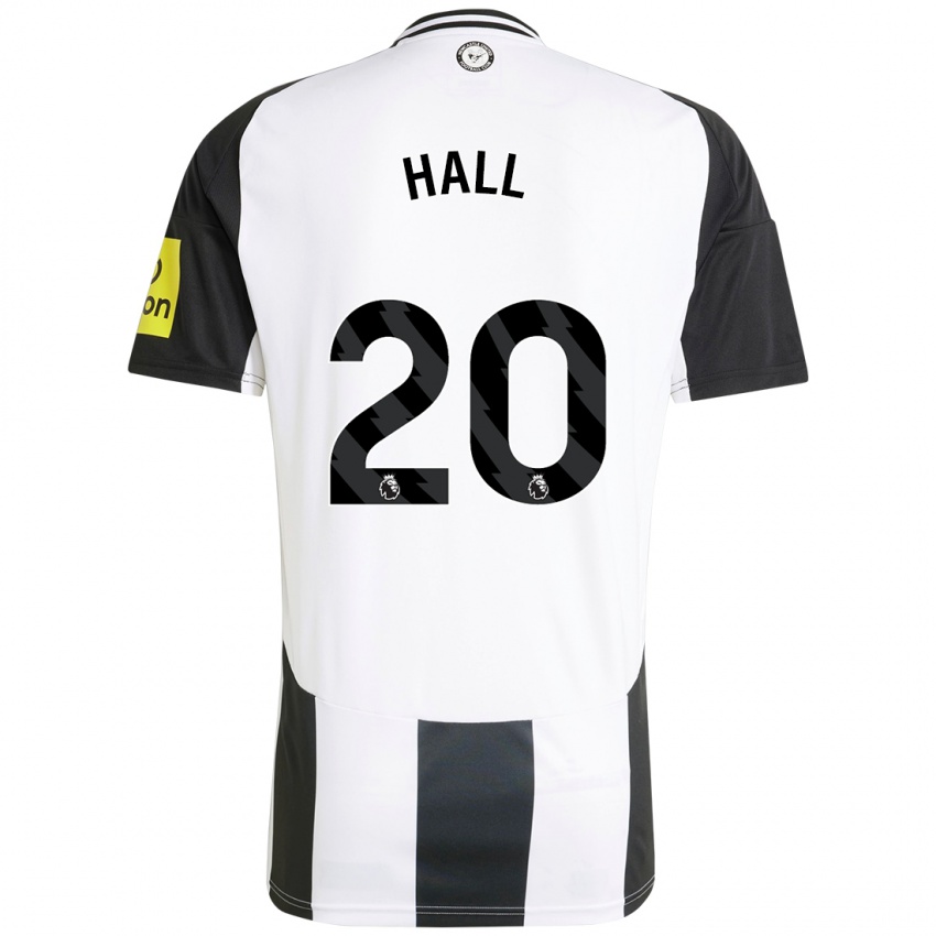 Børn Lewis Hall #20 Hvid Sort Hjemmebane Spillertrøjer 2024/25 Trøje T-Shirt