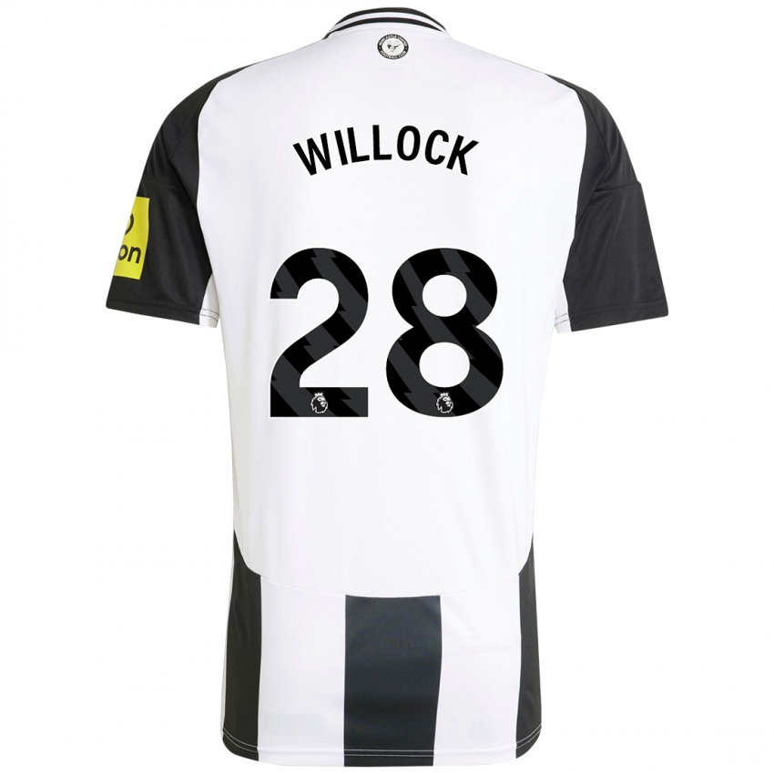 Børn Joe Willock #28 Hvid Sort Hjemmebane Spillertrøjer 2024/25 Trøje T-Shirt