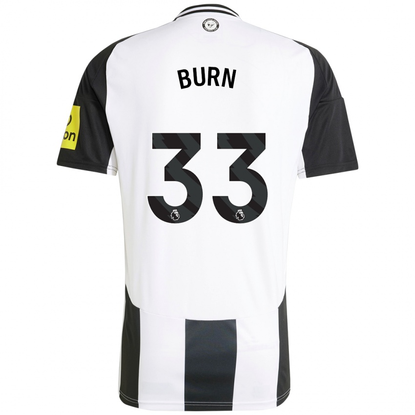 Børn Dan Burn #33 Hvid Sort Hjemmebane Spillertrøjer 2024/25 Trøje T-Shirt