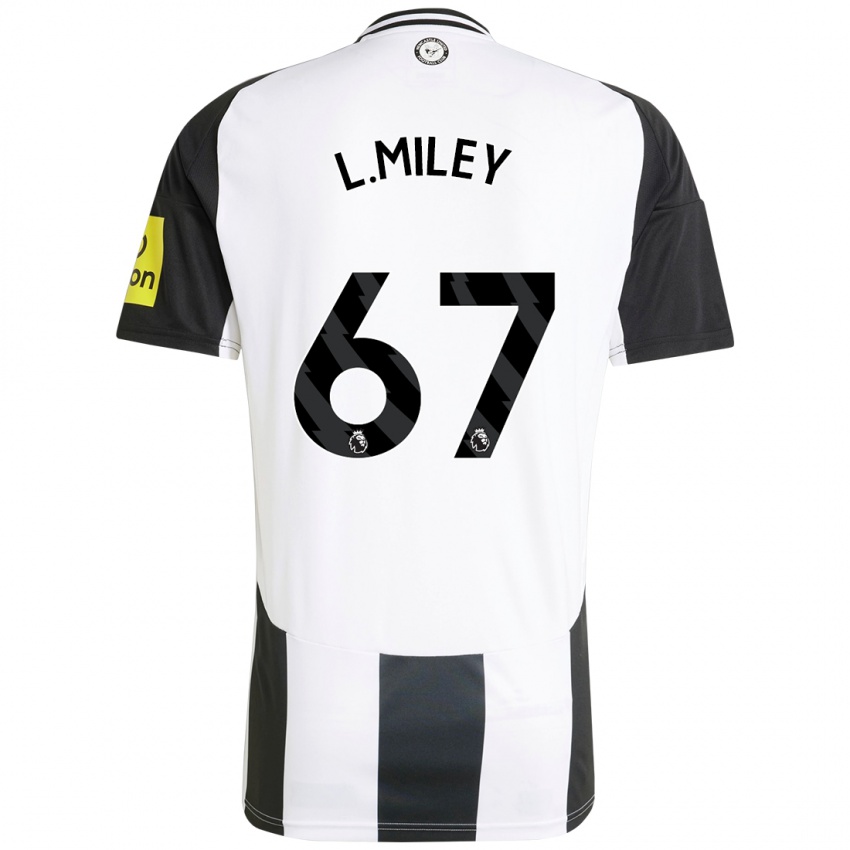 Børn Lewis Miley #67 Hvid Sort Hjemmebane Spillertrøjer 2024/25 Trøje T-Shirt