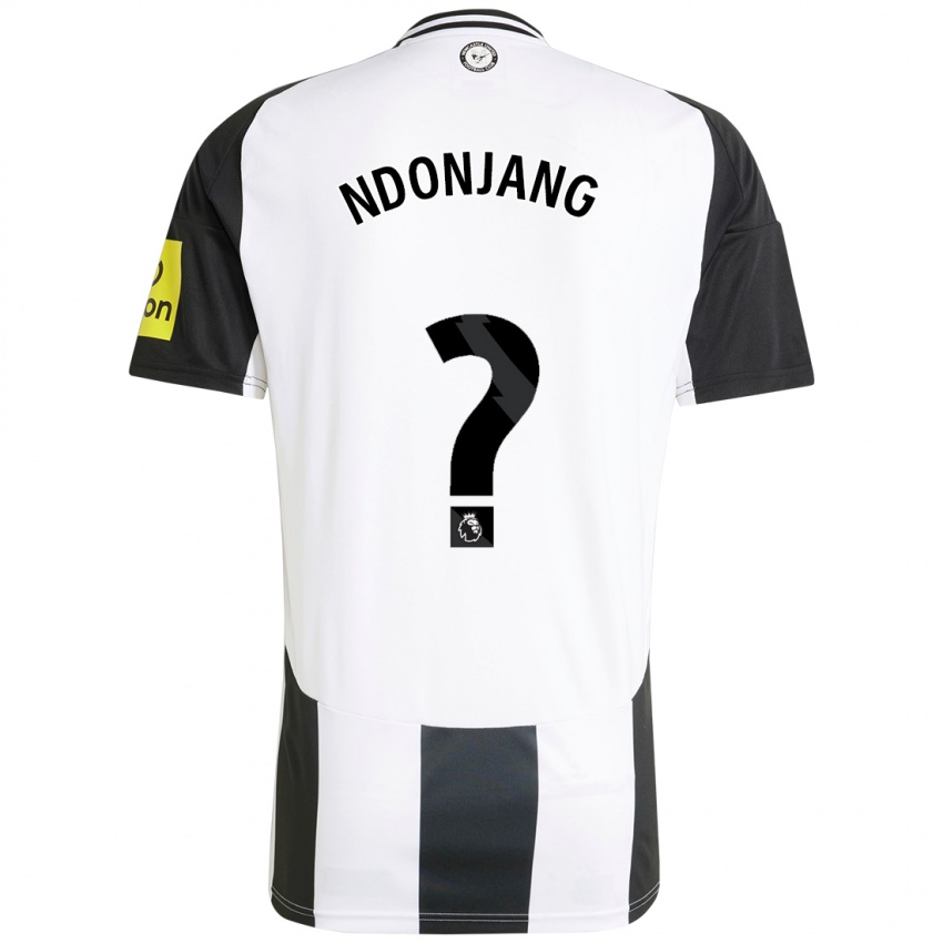 Børn Alan Ndonjang #0 Hvid Sort Hjemmebane Spillertrøjer 2024/25 Trøje T-Shirt