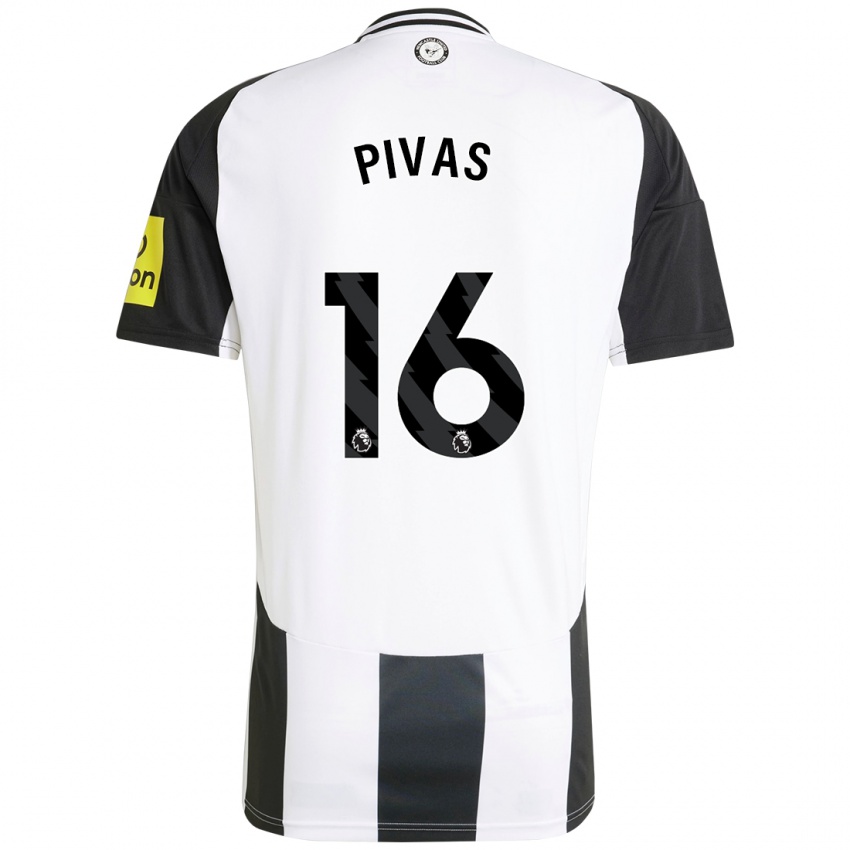 Børn Miodrag Pivas #16 Hvid Sort Hjemmebane Spillertrøjer 2024/25 Trøje T-Shirt