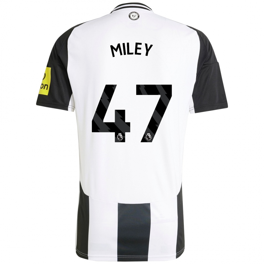 Børn Jamie Miley #47 Hvid Sort Hjemmebane Spillertrøjer 2024/25 Trøje T-Shirt