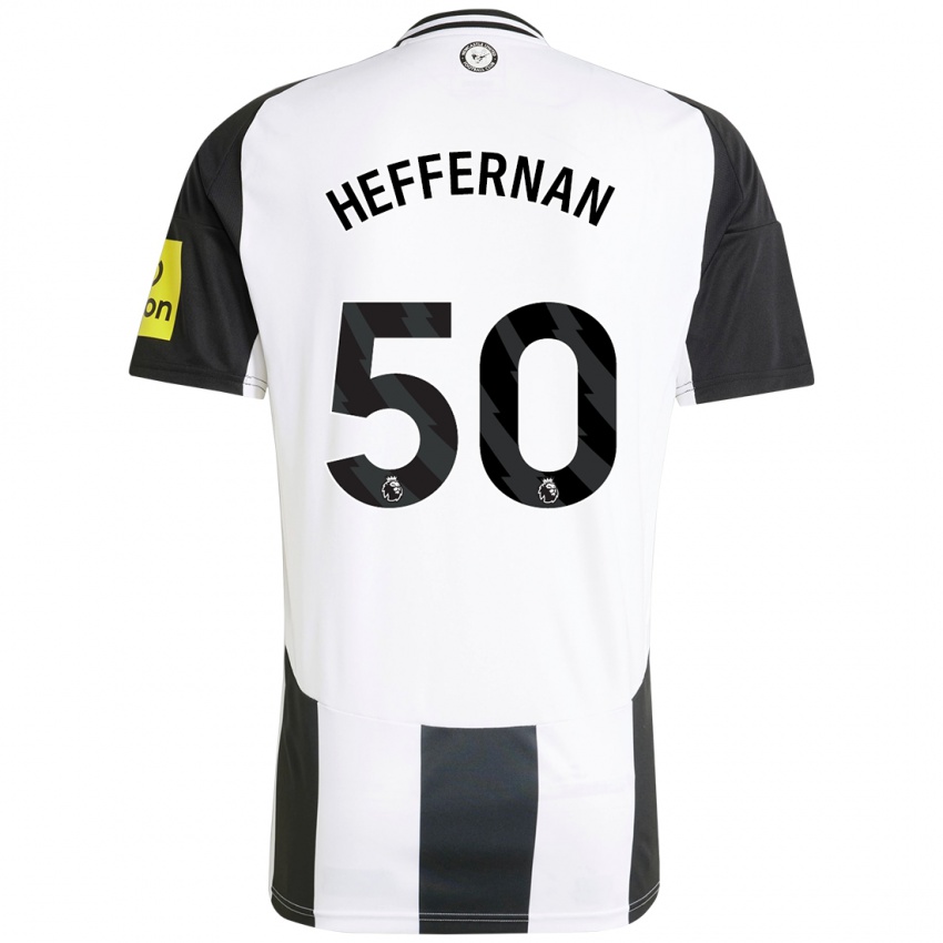 Børn Cathal Heffernan #50 Hvid Sort Hjemmebane Spillertrøjer 2024/25 Trøje T-Shirt