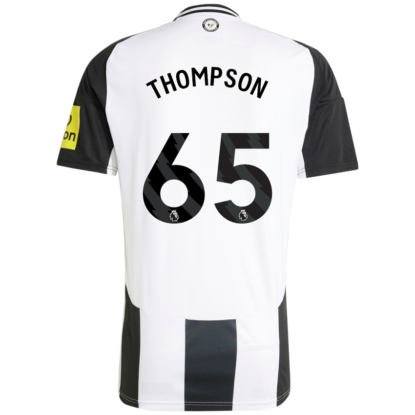 Børn Ciaran Thompson #65 Hvid Sort Hjemmebane Spillertrøjer 2024/25 Trøje T-Shirt