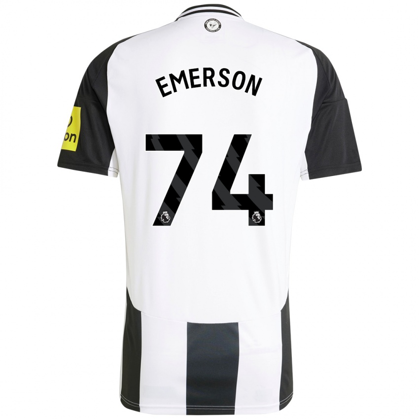 Børn Johnny Emerson #74 Hvid Sort Hjemmebane Spillertrøjer 2024/25 Trøje T-Shirt