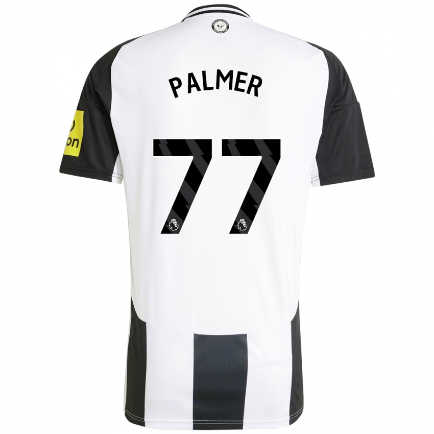 Børn Darren Palmer #77 Hvid Sort Hjemmebane Spillertrøjer 2024/25 Trøje T-Shirt